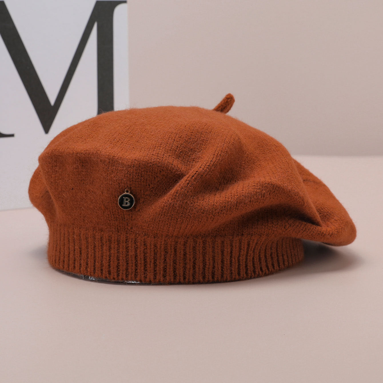 Autumn Winter Knitted Beret Korean Artistic Retro Big Head Circumference Show Face Small Painter Cloud Hat