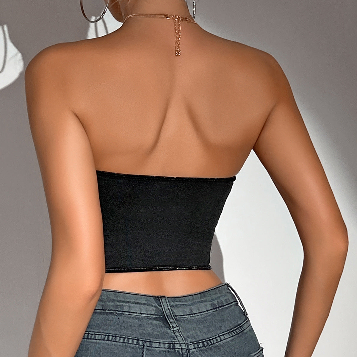 Spring Summer Corset Diamond Boning Corset Strap Sexy Tube Top Vest