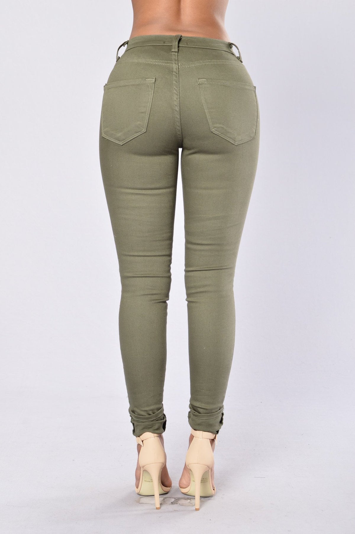High Waist High Elastic Volume Product Ripped Pencil Tappered Jeans