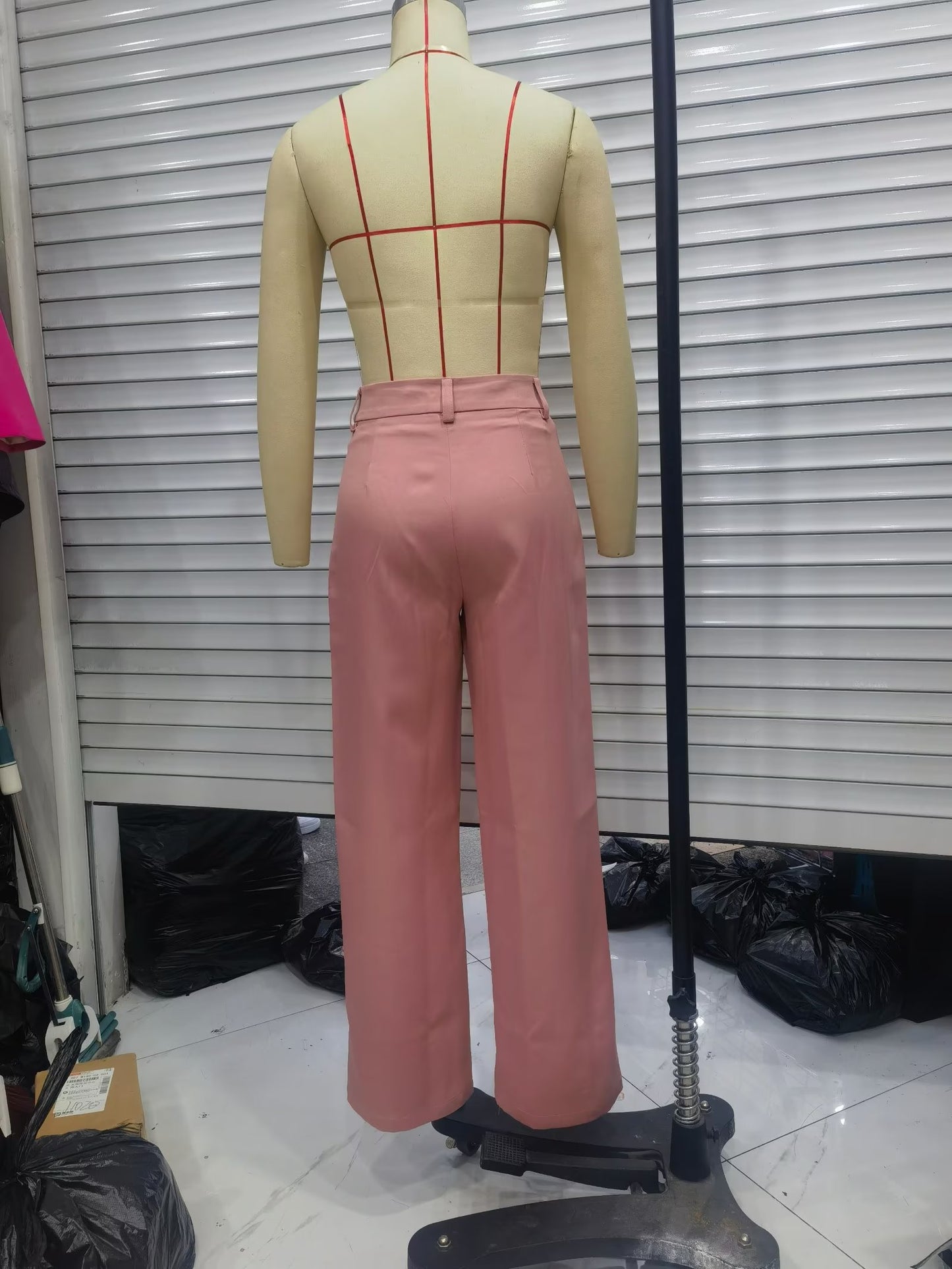 Spring Summer Women Solid Color Work Pant