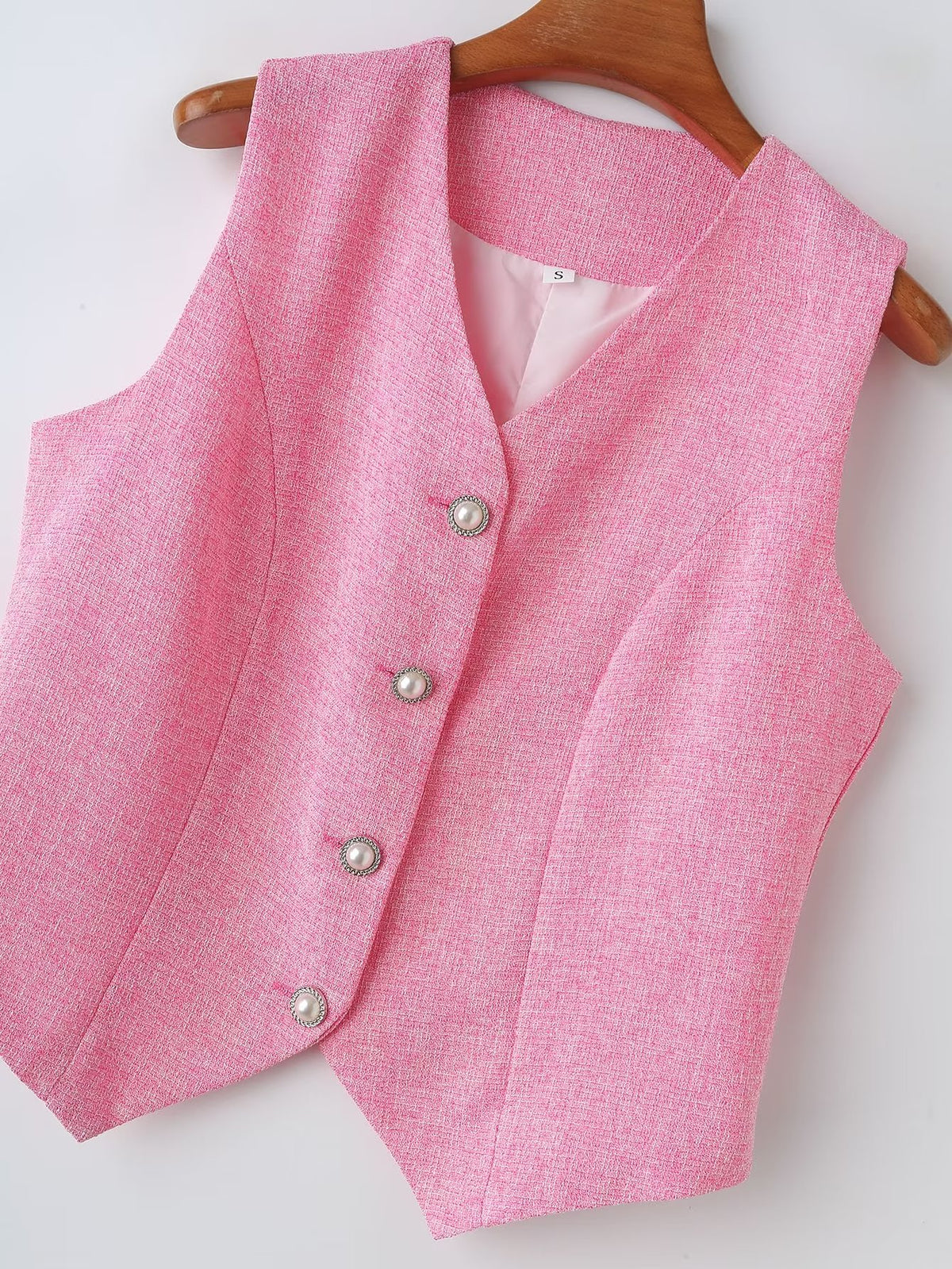 Loose Lapels Texture Double Breasted Refined Stylish Casual Small Blazer Set