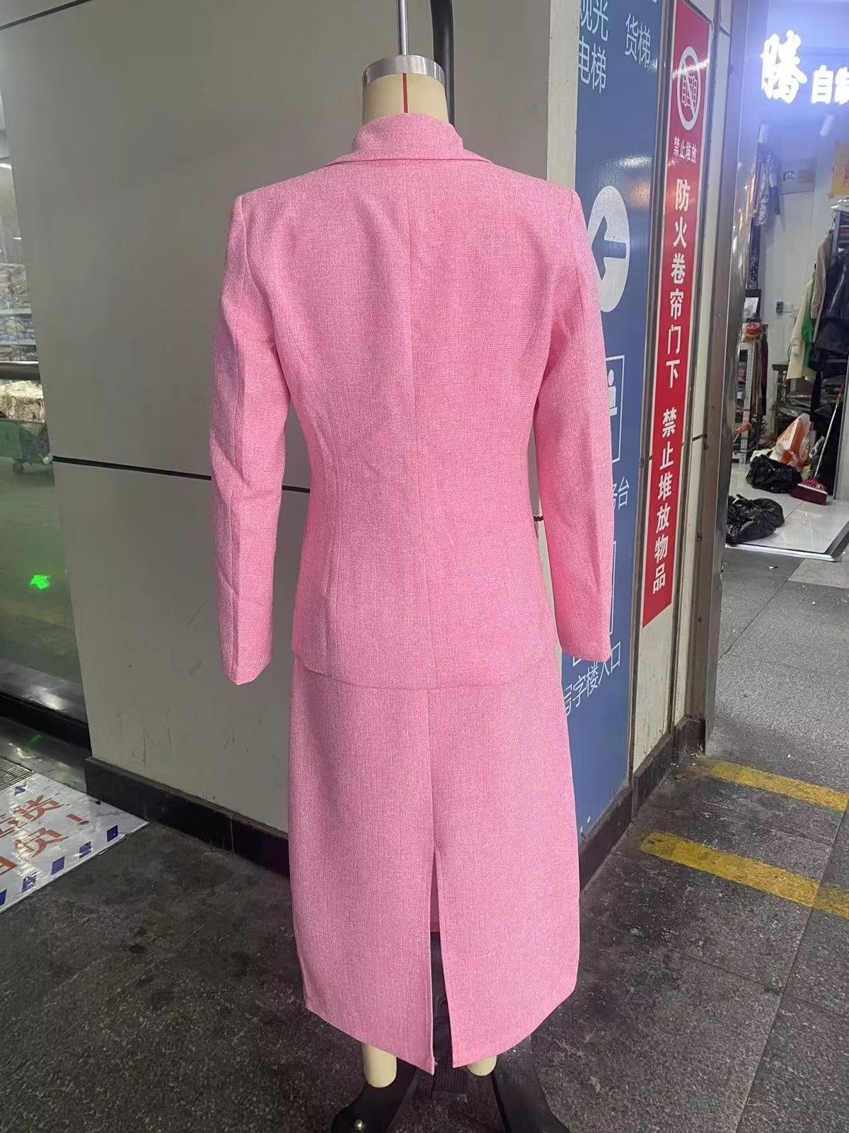 Loose Lapels Texture Double Breasted Refined Stylish Casual Small Blazer Set