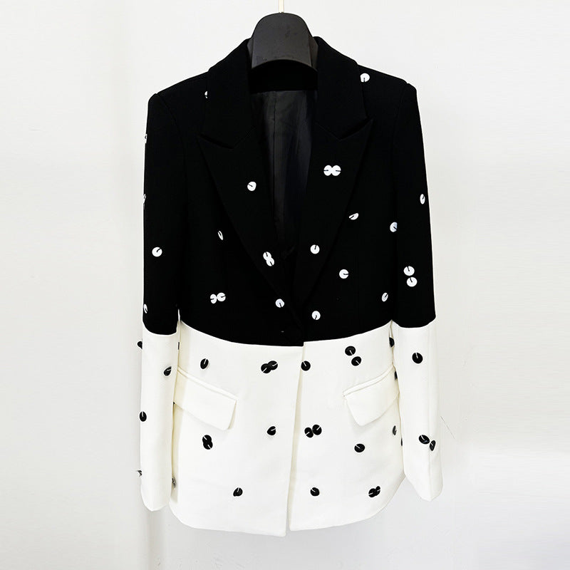 Black and White Color Matching Suit