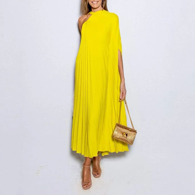 Ladies Maxi Dress Summer Casual Loose Solid Color Dress