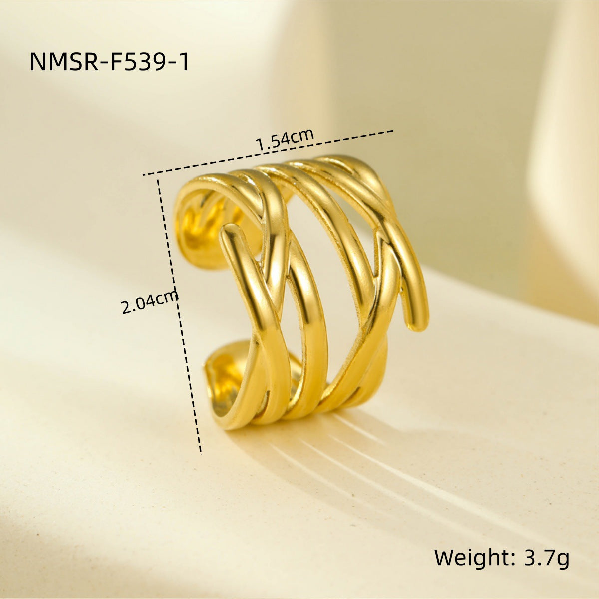 Stainless Steel Open Ring Multi Layer Geometric Abstract Hollow Out Cutout All Match Earrings Accessories l