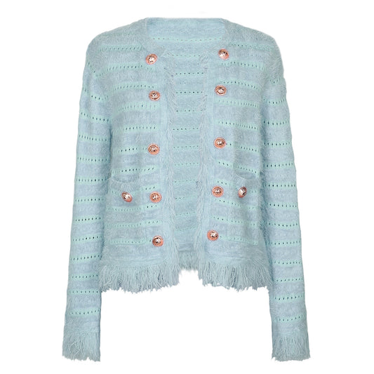 Spring Quality Knitwear Long Sleeve Top Classic Sweater Cardigan Coat Women