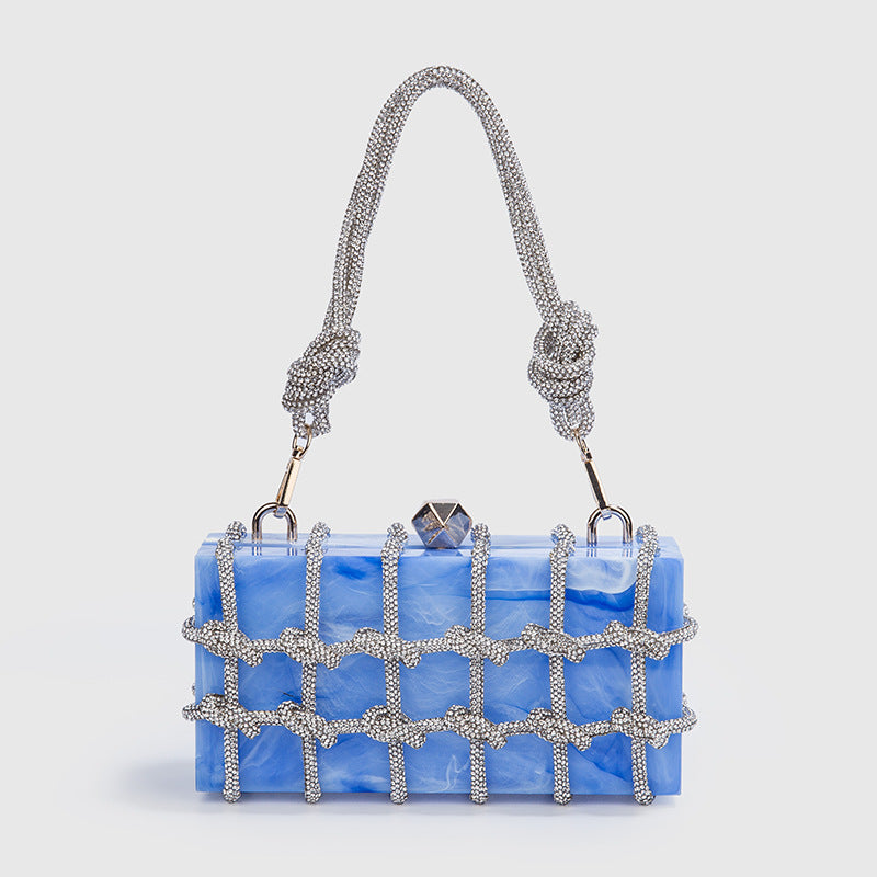 Spring Summer Alec Transparent Storage Box Handcraft Braiding Rope Small Square Bag Underarm Handbags