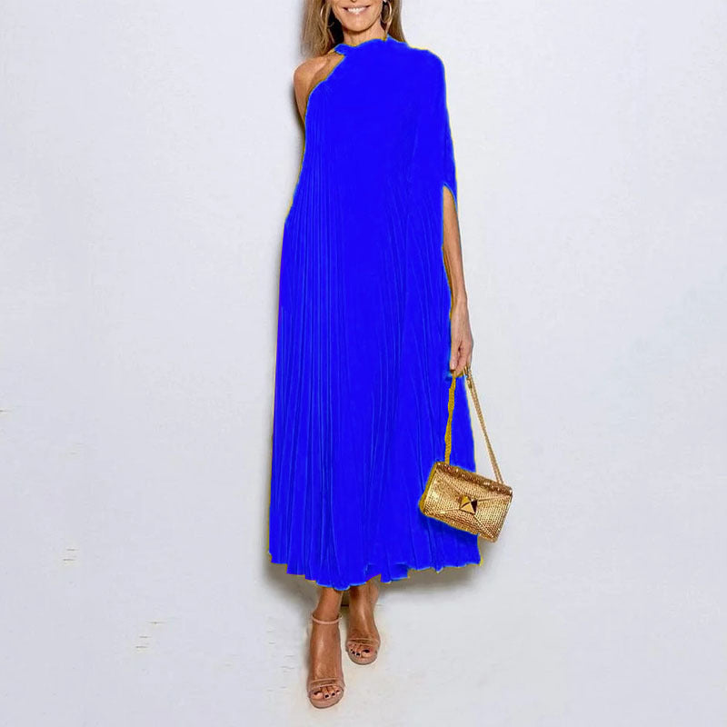 Ladies Maxi Dress Summer Casual Loose Solid Color Dress