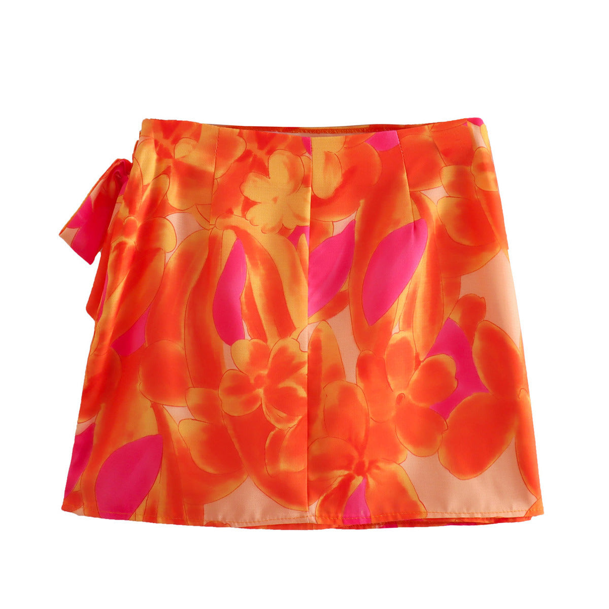 Summer Printed Corset Tube Top Lace up Skirt Set
