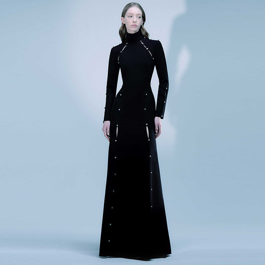 Star Simple Rhinestone Beaded Maxi Dress Floor Length Dress