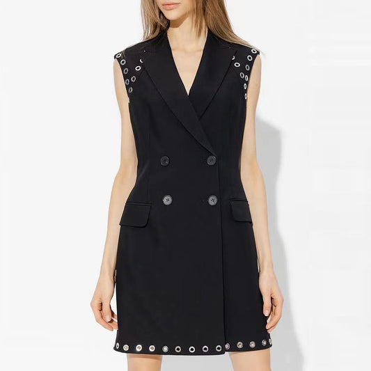 Sleeveless Slim Sexy Black Dress Light Luxury Dress Women '