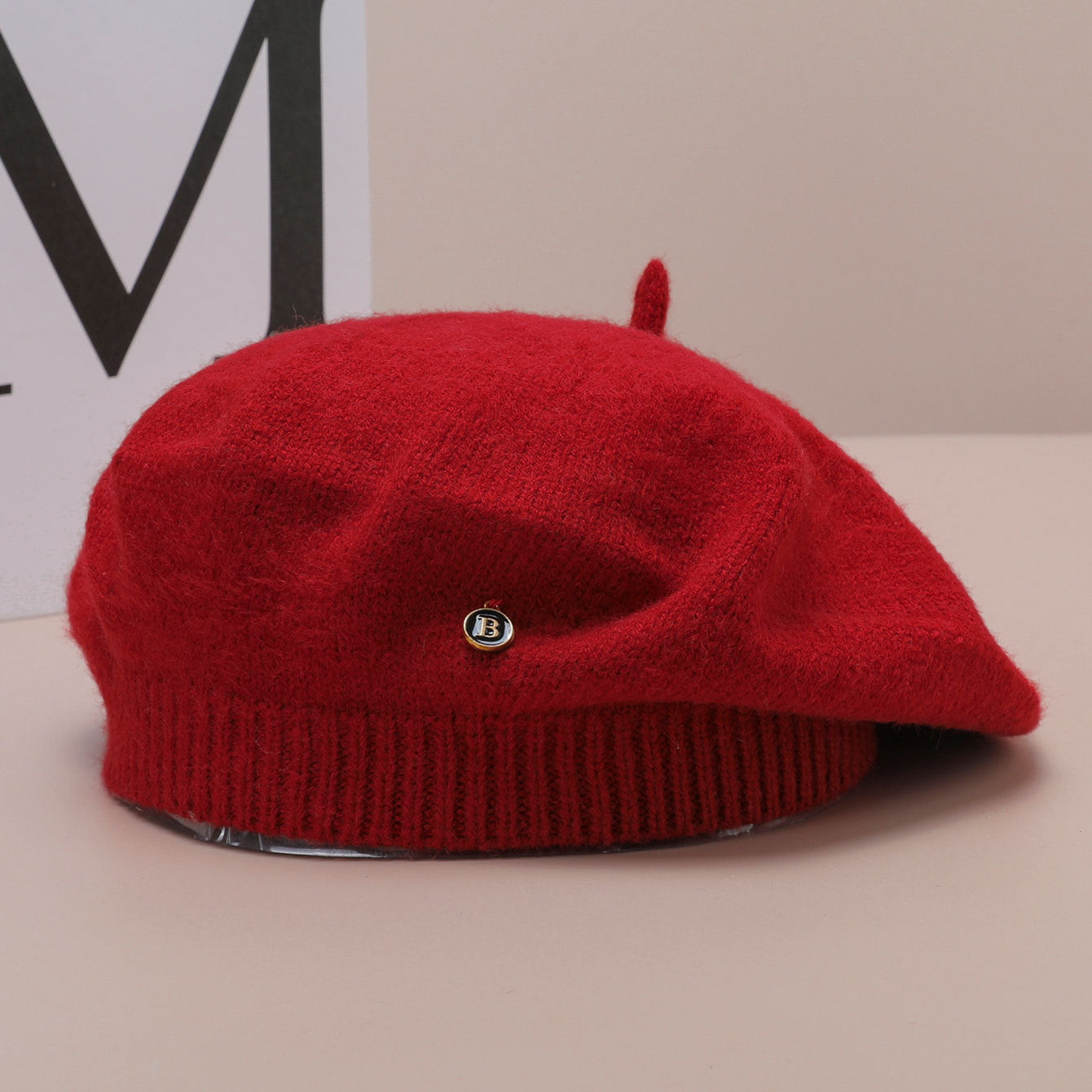 Autumn Winter Knitted Beret Korean Artistic Retro Big Head Circumference Show Face Small Painter Cloud Hat