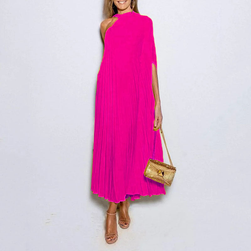 Ladies Maxi Dress Summer Casual Loose Solid Color Dress