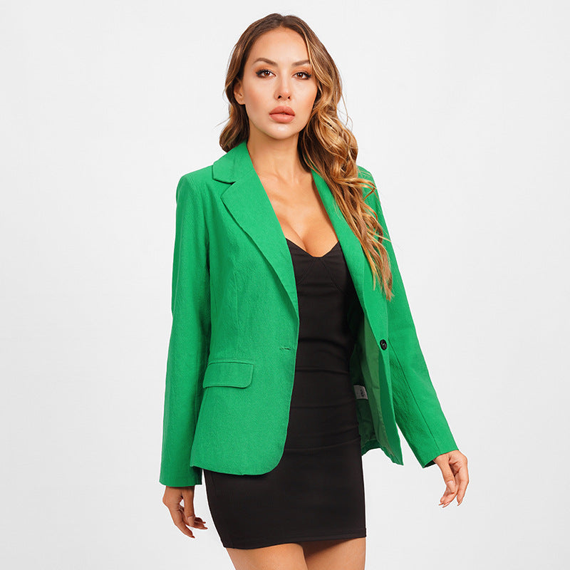 Autumn Women Wear Office Casual Simple Knitting Slim Fit Blazer